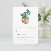 Cactus Succulent Rustique Mariage minimal RSVP (Debout devant)
