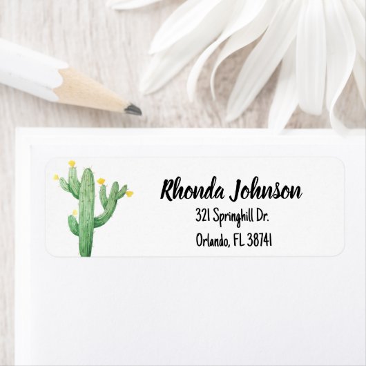Cactus Succulent Southwest Waterverf Etiket (Insitu)