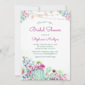 Cactus Succulent String Lights Vrijgezellenfeest Kaart (Voorkant)