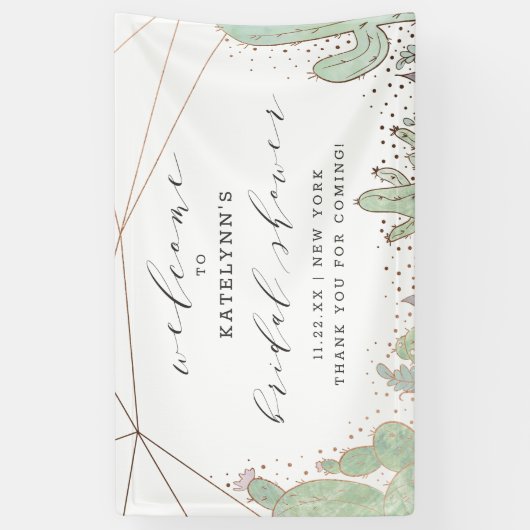 Cactus & Succulent Terrarium Bruidsdouche Welkom Spandoek (Verticaal)