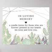 Cactus & Succulent Terrarium in Loving Memory Sign Poster (Voorkant)