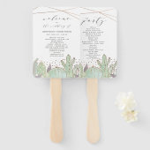 Cactus & Succulent Trendy Huwelijksceremonie Progr Handwaaier (Voorkant en achterkant)