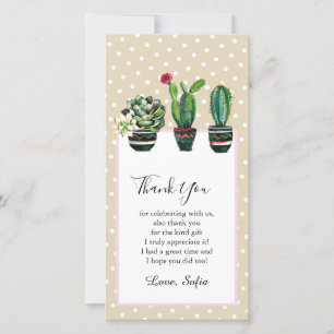 cactus, succulent, waterverf, feest, mexicaans, bedankkaart