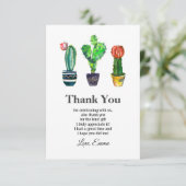 cactus, succulent, waterverf, fiesta, dank je kaart (Staand voorkant)