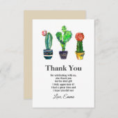 cactus, succulent, waterverf, fiesta, dank je kaart (Voorkant / Achterkant)