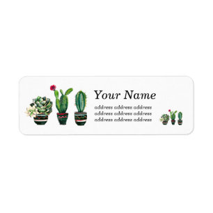 cactus, succulent, waterverf, fiesta, mexicaan, etiket