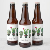 cactus, succulent, waterverf, fiesta, mexican; bier etiket (Flessen)