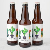 cactus, succulent, waterverf, fiesta, mexican; bier etiket (Flessen)