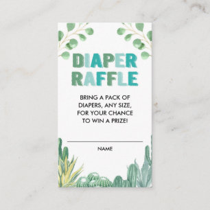 Cactus succulenten blauw groene luier raffle informatiekaartje