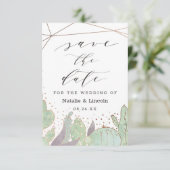 Cactus & Succulenten Geometrische Terrarium Bruilo Save The Date (Staand voorkant)