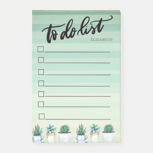 Cactus, Succulenten groen om lijst te doen Post-it® Notes (Voorkant)