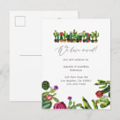 Cactus Succulenten Nieuw Adres Aankondigingskaart (Voorkant / Achterkant)