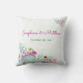 Cactus & Succulenten Waterverf Bruiloft Kussen (Achterkant)