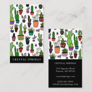 Cactus Succulents Botanical Plants Doodle Cute Visitekaartje
