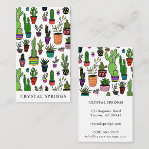 Cactus Succulents Botanical Plants Doodle Cute Visitekaartje