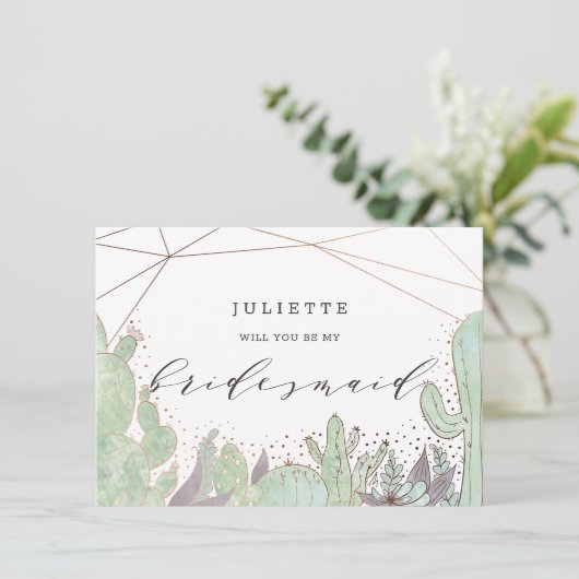 Cactus & Succulents Carte de proposition Chic Brid (Debout devant)