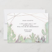 Cactus & Succulents Carte de proposition Chic Brid (Dos)