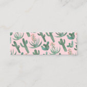 Cactus & Succulents Chic Waterverf Patroon Mini Visitekaartje (Voorkant)