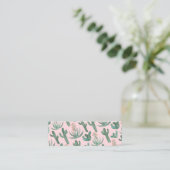 Cactus & Succulents Chic Waterverf Patroon Mini Visitekaartje (Staand voorkant)