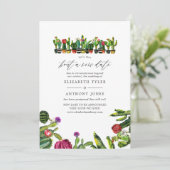 Cactus Succulents Fiesta Wedding Update Kaart (Staand voorkant)