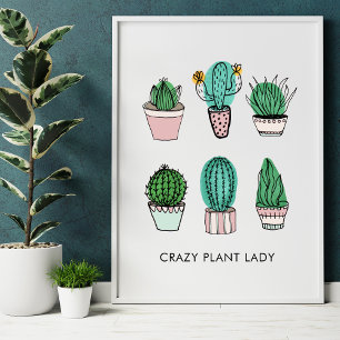 Cactus succulents illustration affiche personnalis