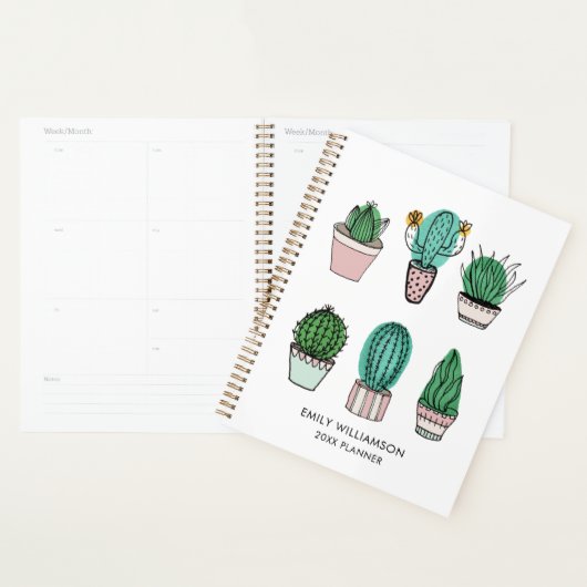 Cactus succulents illustration nom personnalisé (Devant avec enveloppe)