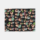 Cactus & Succulents in Roos Gold Pots Fleece Deken (Voorkant (Horizontaal))