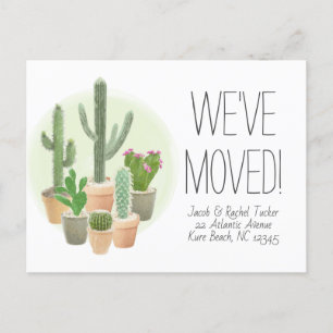 Cactus Succulents New Home Moving Announcement Briefkaart