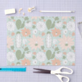 Cactus Succulents Peach Green Floral Tissuepapier (Craft)