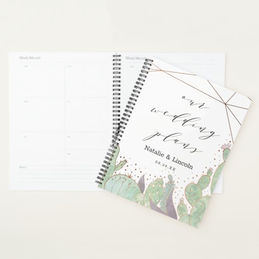 Cactus & Succulents Terrarium géométrique Mariage (Devant avec enveloppe)