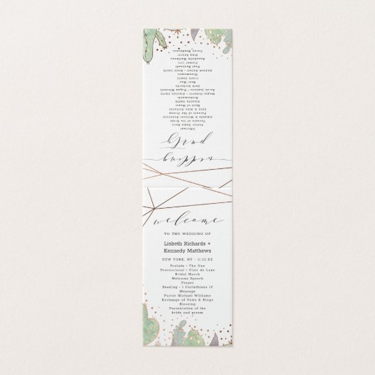 Cactus Succulents Trendy Mariage Ceremony Programm (Outside Unfolded)
