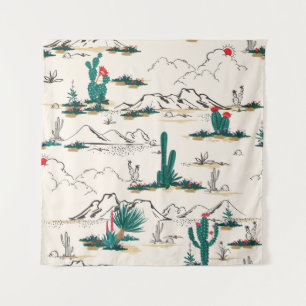 Cactus Succulents: woestijnbloemen. Wandkleed