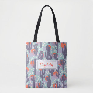Cactus Sun Botanical Desert Floral gepersonaliseer Draagtas