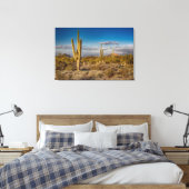 Cactus Sunset in Arizona Canvas Afdruk (Insitu (Slaapkamer))