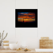 Cactus Sunset Poster (Keuken)