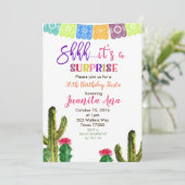 Cactus Surprise Anniversaire Fête Invitation (Debout devant)