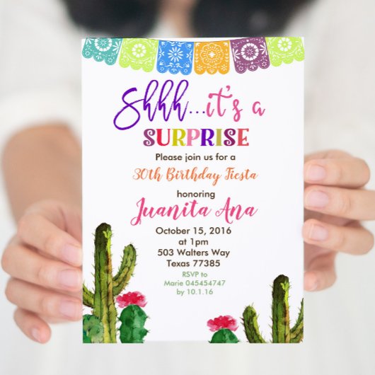 Cactus Surprise verjaardagsfeestje uitnodiging