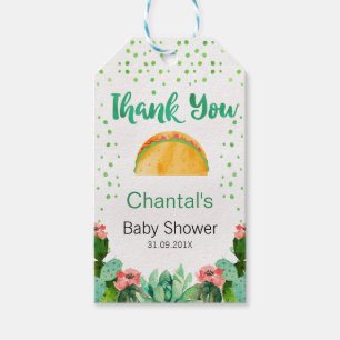 Cactus Taco Baby shower Hartelijk dank Cadeaulabel
