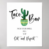 Cactus Taco Bar Sign Poster (Voorkant)
