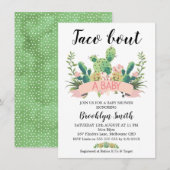 Cactus Taco 'bout A Baby shower Invitation Kaart (Voorkant / Achterkant)