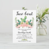 Cactus Taco 'bout A Baby shower Invitation Kaart (Staand voorkant)