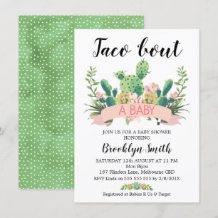 Cactus Taco 'bout A Baby shower Invitation Kaart