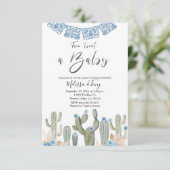 Cactus Taco 'bout BABY Jongens Baby Shower Uitnodi Kaart (Staand voorkant)