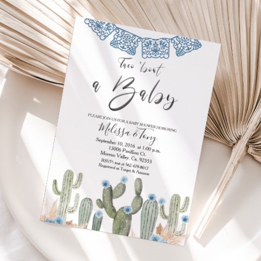 Cactus Taco 'bout BABY Jongens Baby Shower Uitnodi Kaart