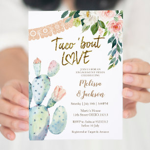 Cactus Taco Bout Love Pampas Grass Verloving Kaart