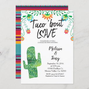 Cactus Taco Couples Shower Invitation Kaart