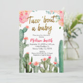 Cactus Taco Over Baby shower Kaart (Staand voorkant)