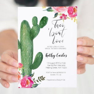 Cactus Taco over Liefde bruids DOUCHE Uitnodiging