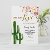 Cactus Taco sur l'amour nuptiale douche Invitation (Debout devant)