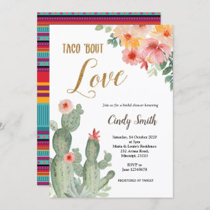 Cactus Taco sur l'amour nuptiale douche Invitation